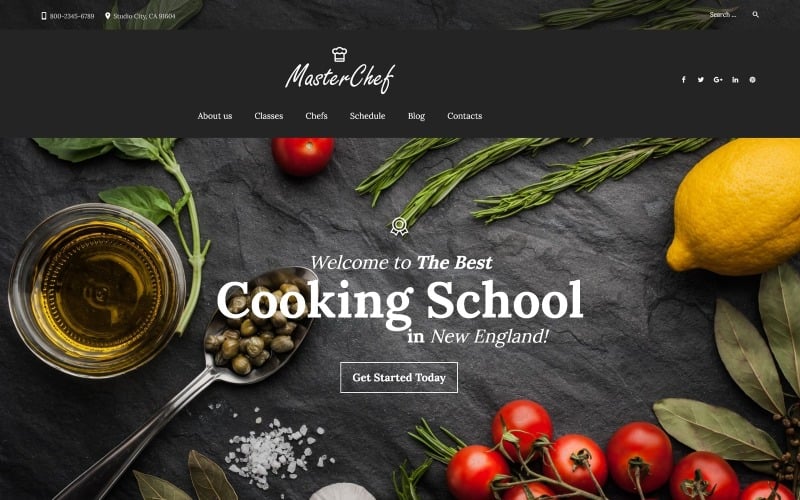 Master Chef Cooking School WordPress Theme master chef wordpress theme