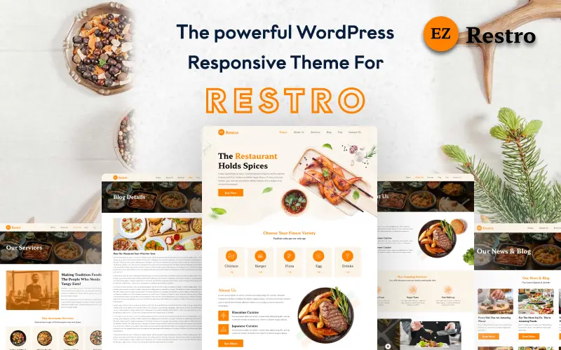 EZ Restro WordPress Theme - Wordpress Food Blog Themes