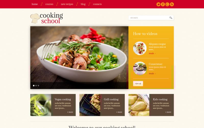 Cooking School WordPress Theme - Wordpress Food Blog Themes